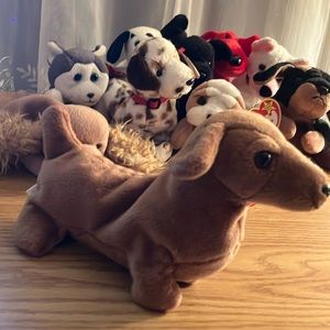 95 TY  WEENIE DACHSHUND BEANIE BABY JULY 20 , 1995 W/ HANG  & TUSH TAGS  PVC